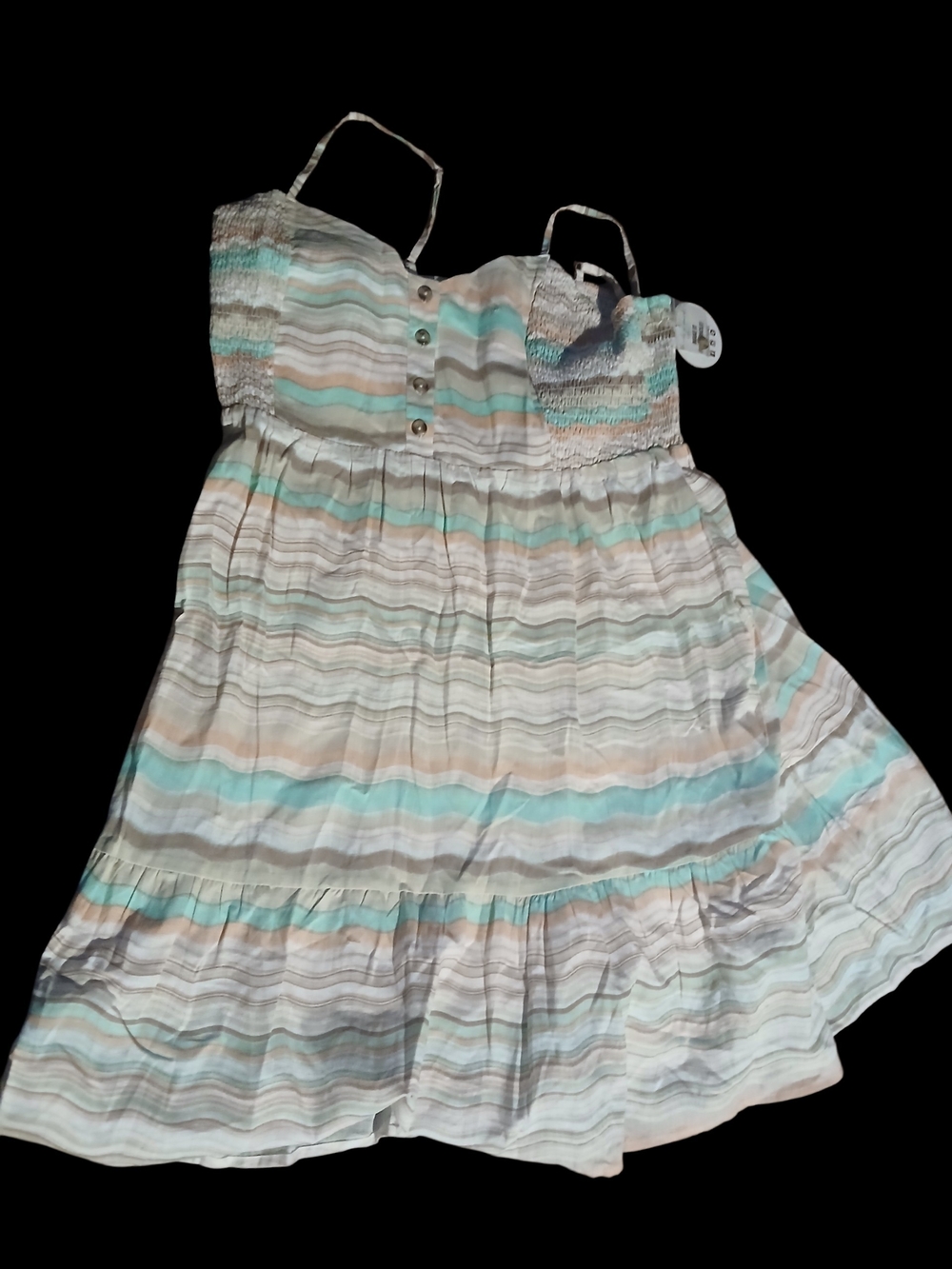 Cotton Cami Dress 2xl Striped Sleeveless Summer Dress in Mint, Peach, and Cream